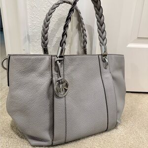 Michael Kors Gray Satchel Leather Tote Bag
